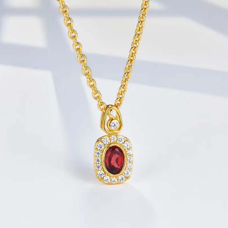 925 silver garnet necklace