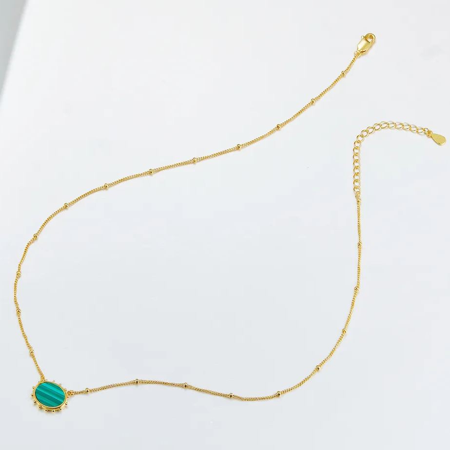 925 silver malachite lapis lazuli necklace