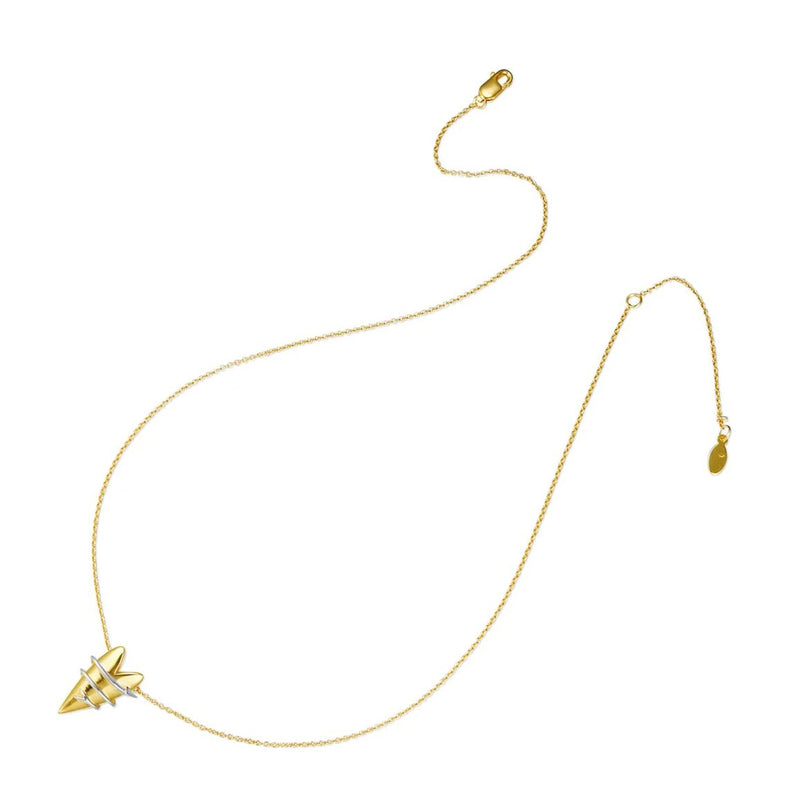 Collar de corazón enigmático en oro vermeil de 18 quilates
