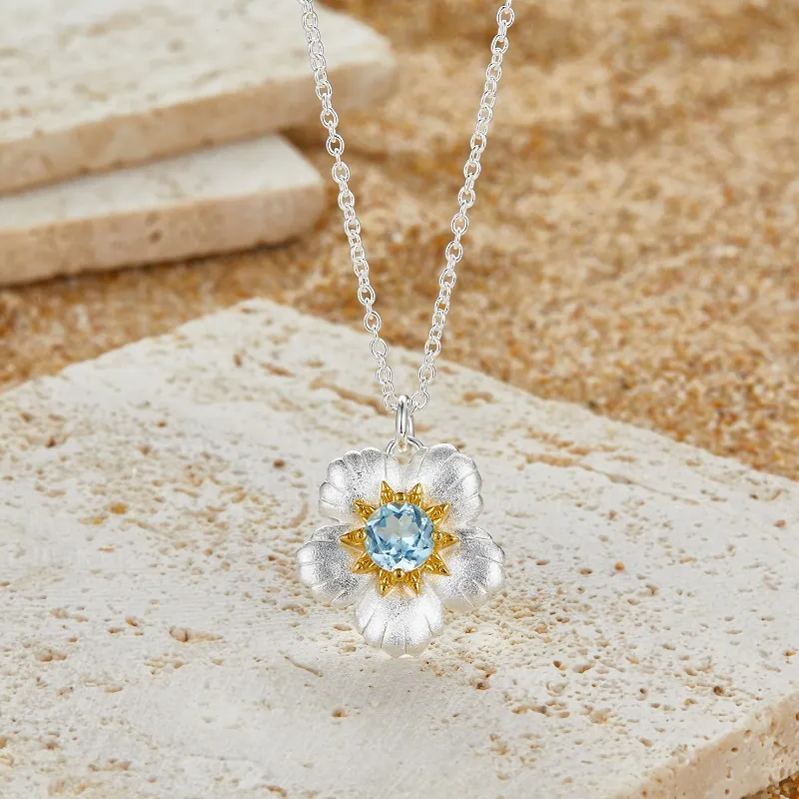 925 silver topaz necklace