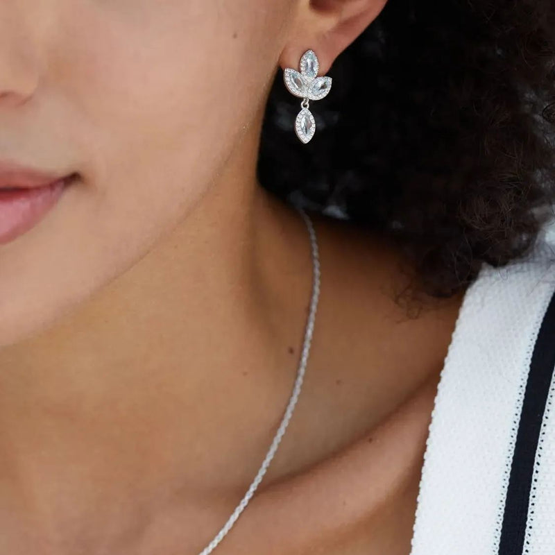 Boucles d'oreilles scintillantes en argent sterling 
