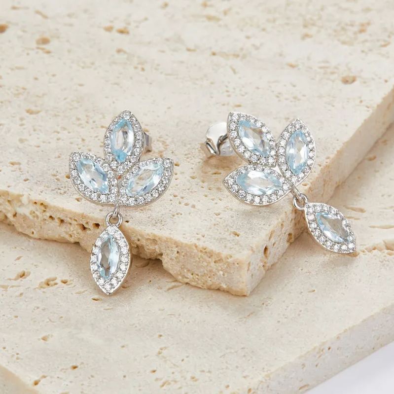 Boucles d'oreilles scintillantes en argent sterling 