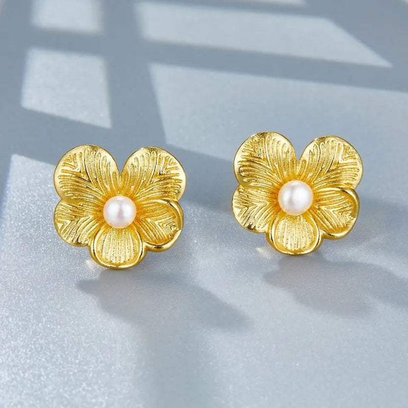 Pendientes Blossom en oro vermeil de 18 quilates 