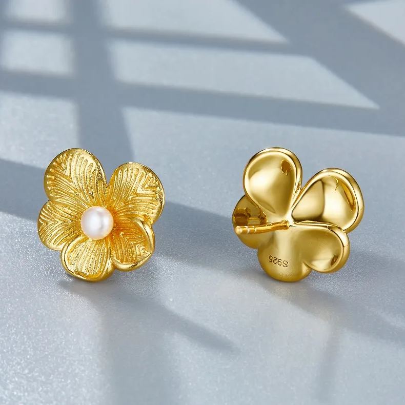 Pendientes Blossom en oro vermeil de 18 quilates 