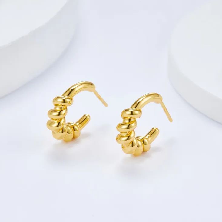 925 silver earrings 18K gold