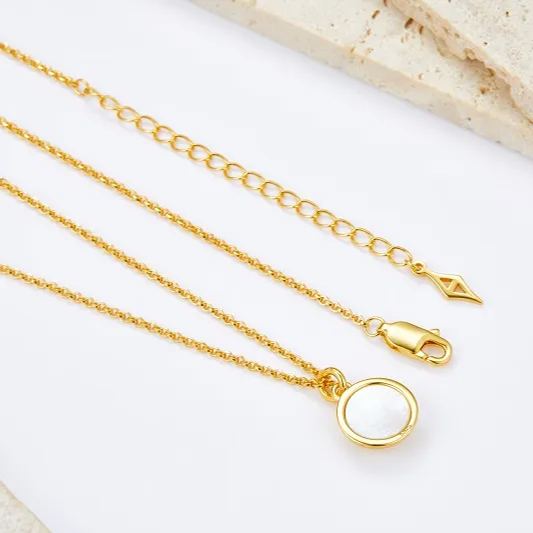 925 silver necklace 18K gold pendant